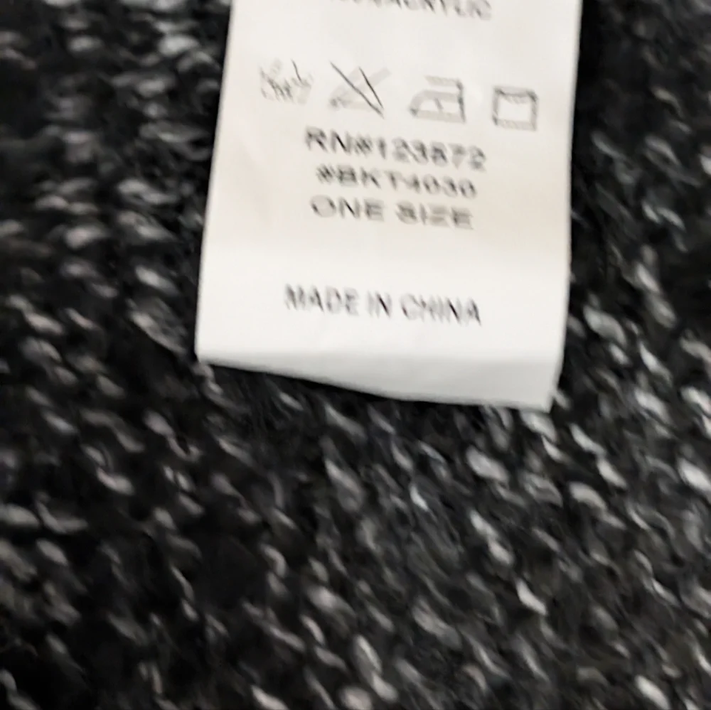 Clearance Sale CCO📍🔥Elegant Black and Gray Cape with Fringe - Picture 6 of 8